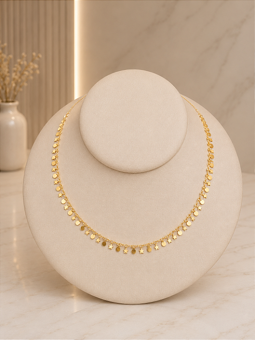 Gargantilha Choker Estrelinhas Semijoias 18k - MG1051