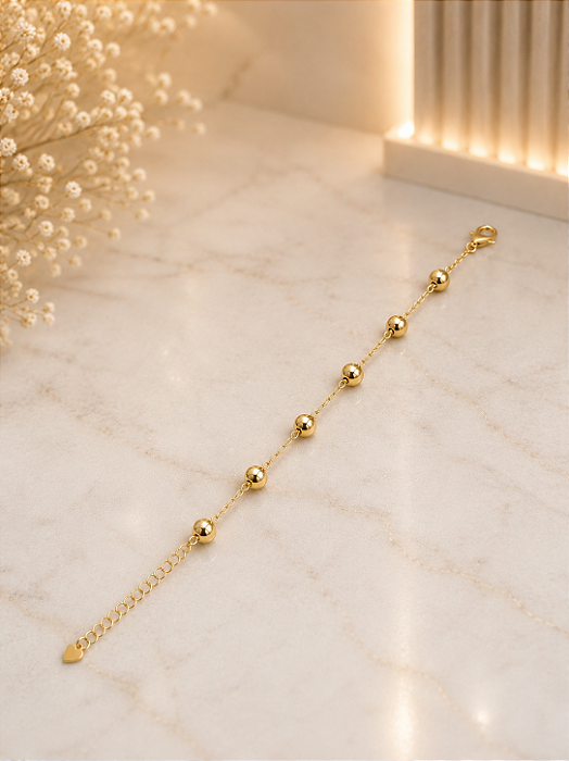 Pulseira Bolinhas Douradas - Semijoia 18k - P195