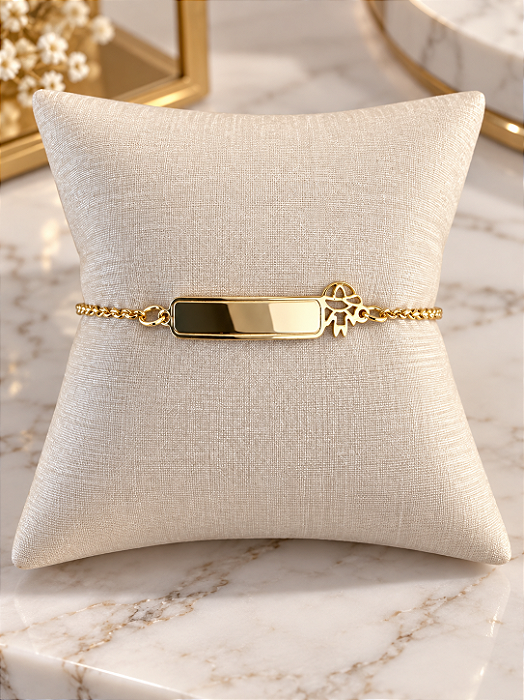 Pulseira Plaquinha Menino - Semijoia 18k - P211