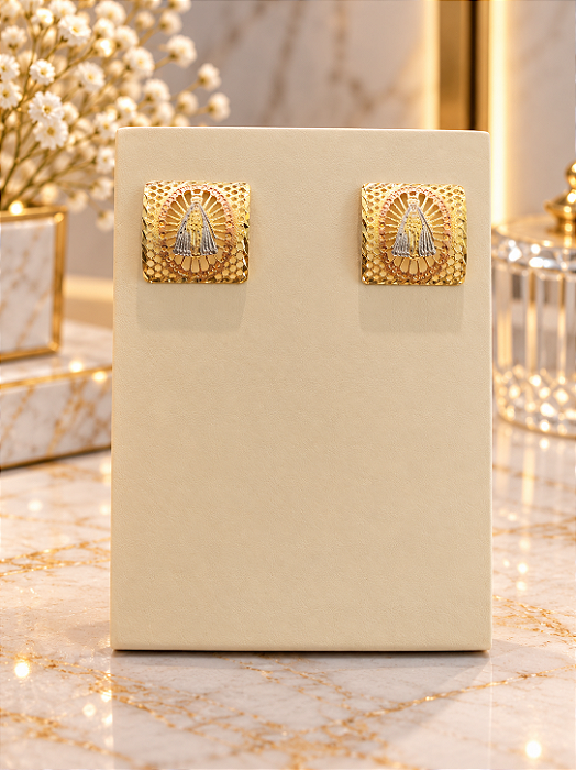 Brinco Nossa Senhora Aparecida- Semijoia 18k- B839