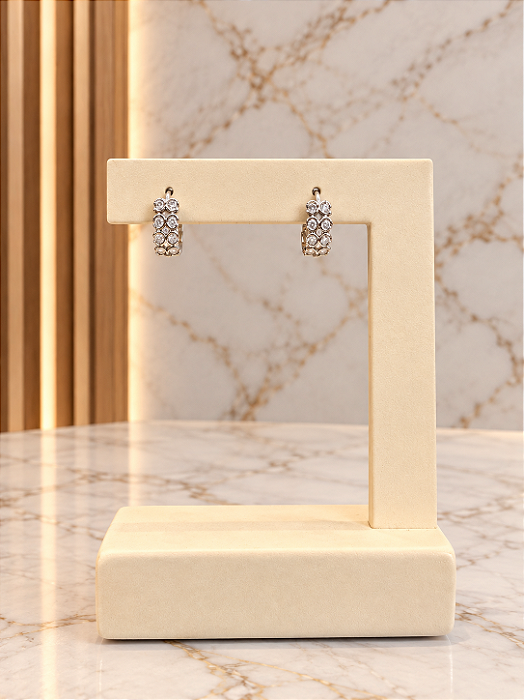 Argola Mini Com Zircônia - Semijoia Banho Ródio - B873