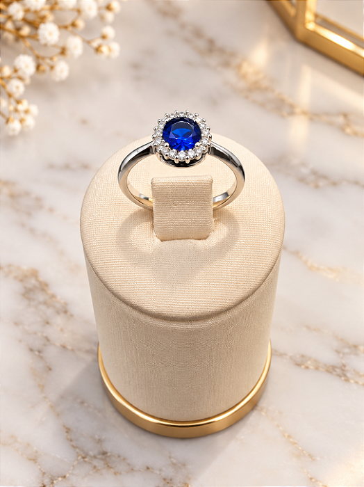 Anel Pedra Azul - Prata 925 - MA632
