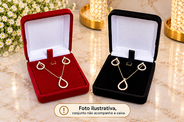 Caixa Para Conjunto, Pulseira, Brinco, Gargantilha - Veludo - CJ01