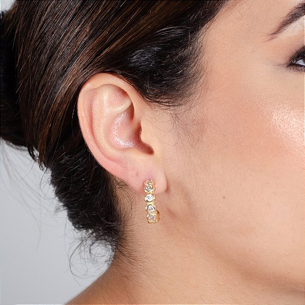 Argola Cravejada Semijoias 18k - MB31-17116