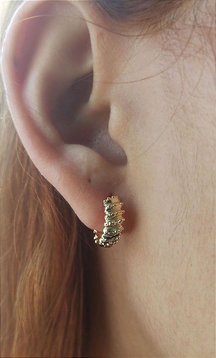 Argola Trabalhada - Semijoia 18k - MB86-645