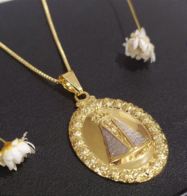 Gargantilha Semijoia 18 k - Nossa Senhora Aparecida