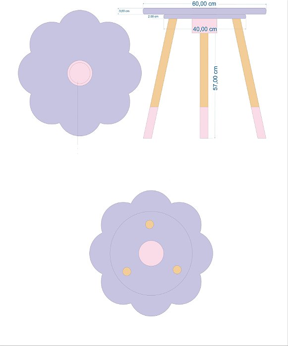 Mesa Infantil Flor