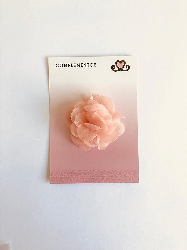 Complemento AC | Flor de Organza Rosé (Coleção Primeiros Passos)