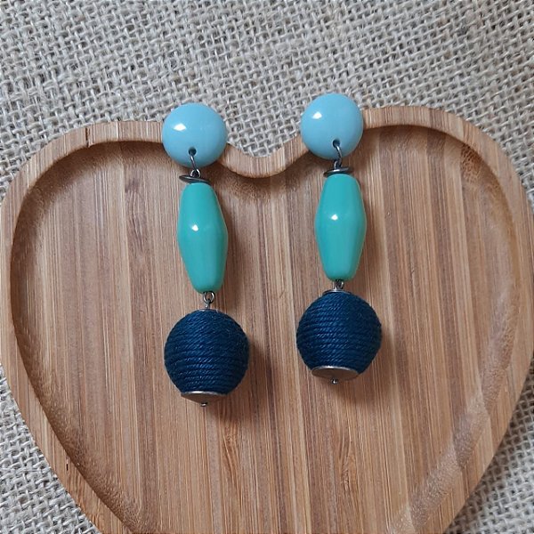 Brinco Belinda verde e azul
