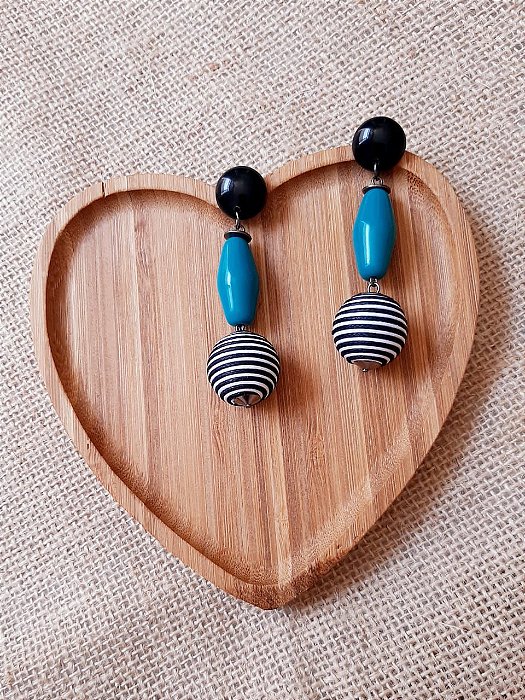 Brinco Belinda preto e verde