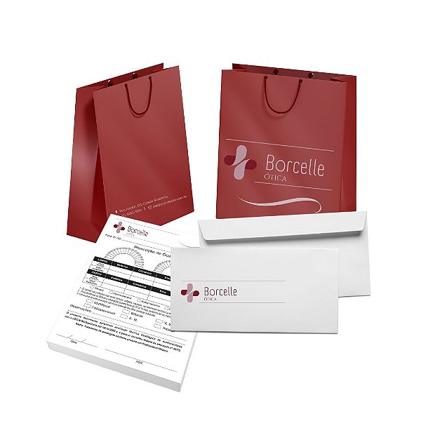 Combo 1 - Ótica -  (Sacolas - Bloco Prescrição - Envelope) (EM ATÉ 6X SEM JUROS)
