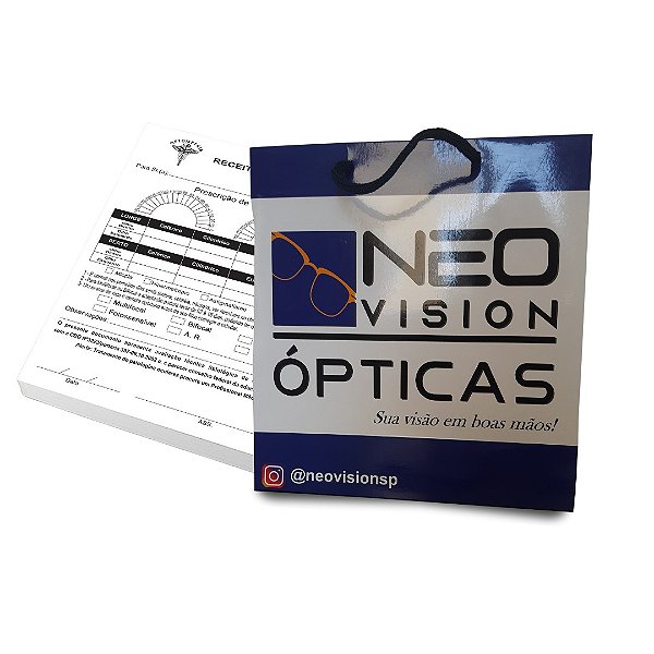 Combo 3 - Ótica -  (Sacolas - Bloco Prescrição) (EM ATÉ 6X SEM JUROS)