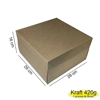 Caixa 29x29x16 0105 Kraft 420g com tampa Kraft  Cod  - 1197