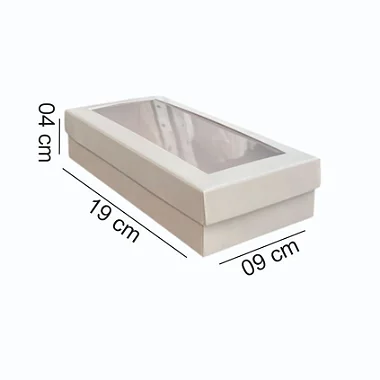 Caixa 19x09x04 0492 Branca Triplex 350g  com visor - Cod 1460