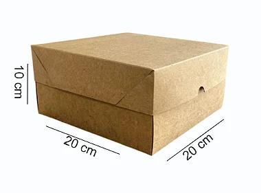 Caixa 20x20x10 0105 Kraft 420g com tampa Kraft - Cod 1203