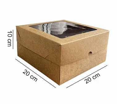 Caixa 20x20x10 0205 Kraft 420g - com tampa Visor - Cod 1115