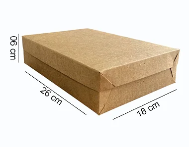 Caixa 26x18x06 0105 Kraft 420g - com tampa Kraft - Cod 1117