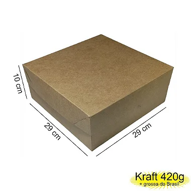 Caixa 29x29x10 0105 Kraft 420g - com tampa Kraft - Cod 1196