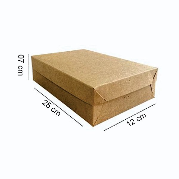 Caixa 25x12x07 0105 Kraft 420g - com tampa Kraft - Cod 1517