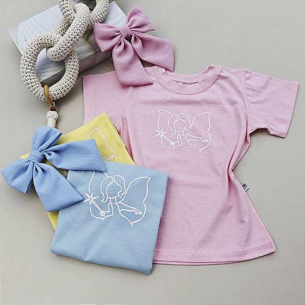 T-Shirt Infantil Maria Sininho Menina 04 ao 12 Anos Blusa