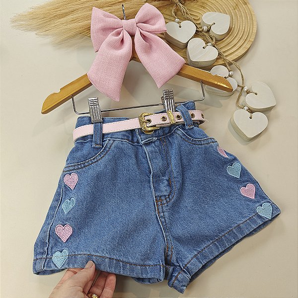 Short Jeans Corações 02 ao 10