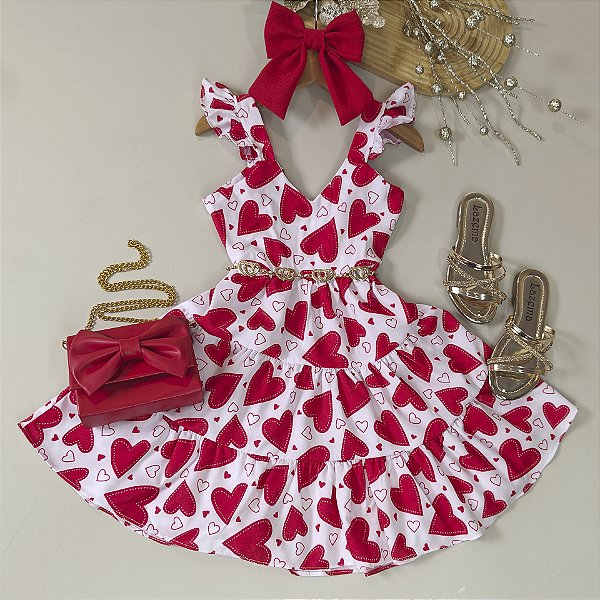 Vestido Corações Natal 02 ao 10