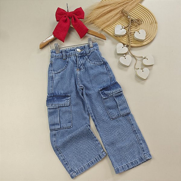 Calça Cargo Jeans Tamanho 02