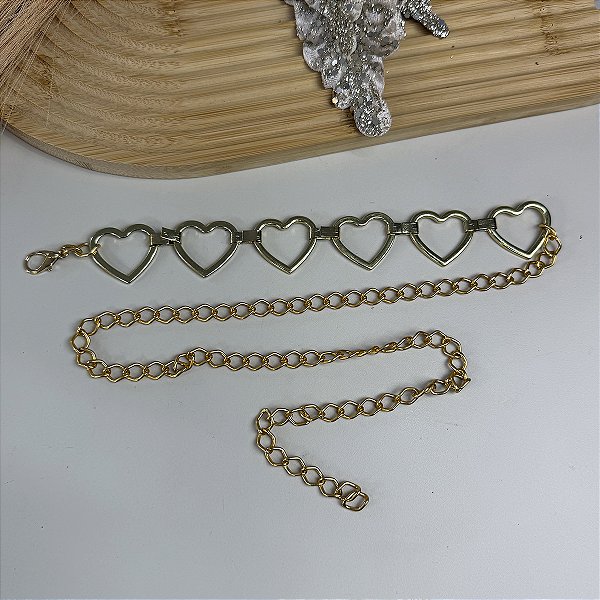 Cinto Corações Dourado