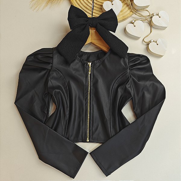 Jaqueta Courino Ayla Preta 02 ao 10