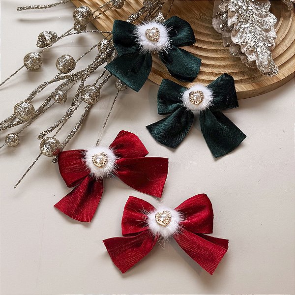 Kit Laços Pompom de Natal