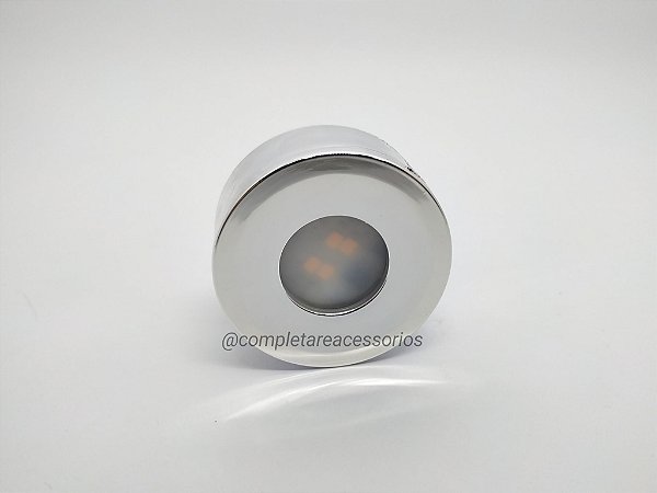 LED Spot para Móveis Redondo 35mm – Embutir e Sobrepor (Cromada)