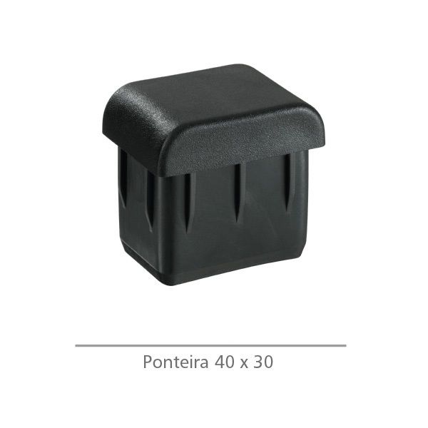 Ponteira Interna 30x40mm Reta para Tubo Metalon – Kit 100 Peças