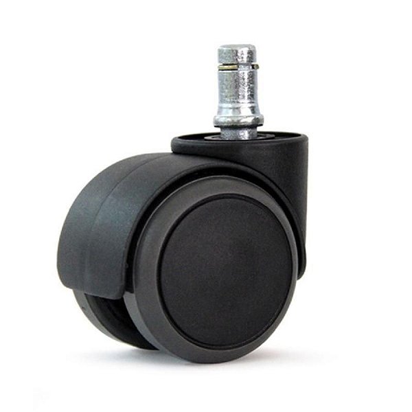 Rodízio para Cadeira 11mm Preto/Grafite com Pino Argola – Silencioso, Emborrachado e Resistente