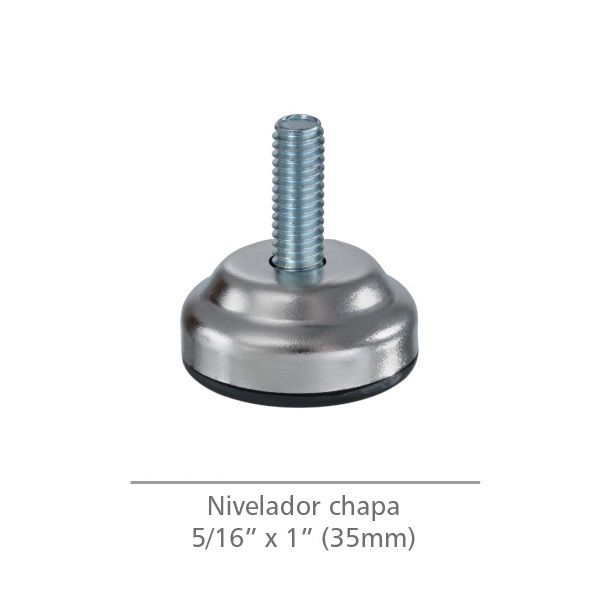 Sapata Niveladora Niquelada 35mm – Rosca 5/16” x 1” | Kit com 100 Unidades de Alta Qualidade