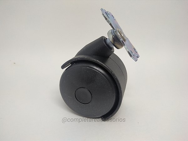 Rodízio 50mm com Placa Chata Preto – Kit com 4 Unidades para Móveis Robustos