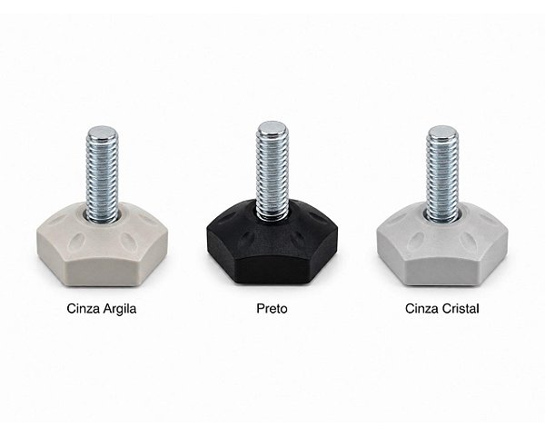 Sapata niveladora plástica 31mm rosca 5/16" x 7/8" - Kit 100 peças