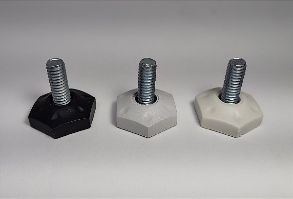 Sapata niveladora plástica 31mm rosca 5/16" x 7/8" - Kit 100 peças