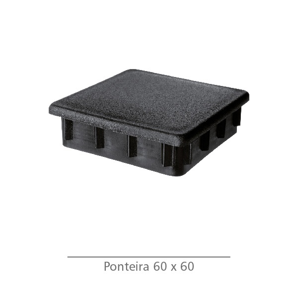 Ponteira Interna 60x60 mm para Tubo Metalon – Kit 100 Peças