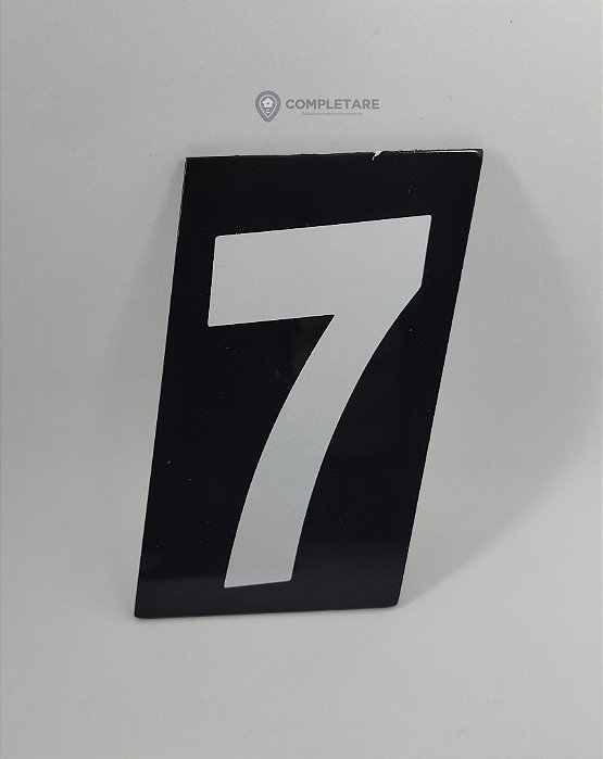 Número PRATICO - 7 - Preto com Prata em ACM