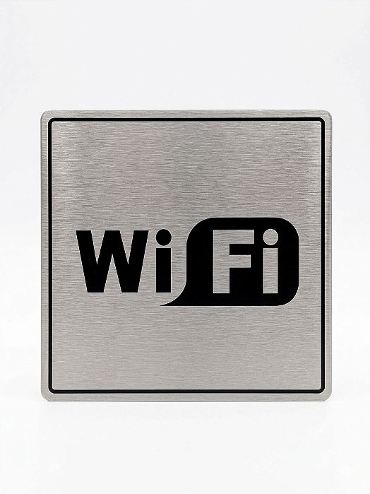 Placa Informativa - ACM Aço Escovado - WI FI