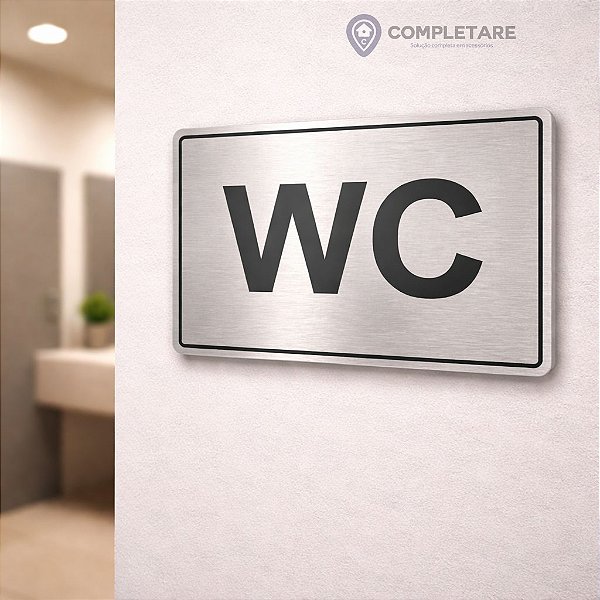 Placa Informativa - ACM Aço Escovado - WC