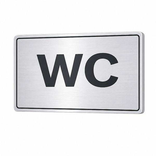 Placa Informativa - ACM Aço Escovado - WC