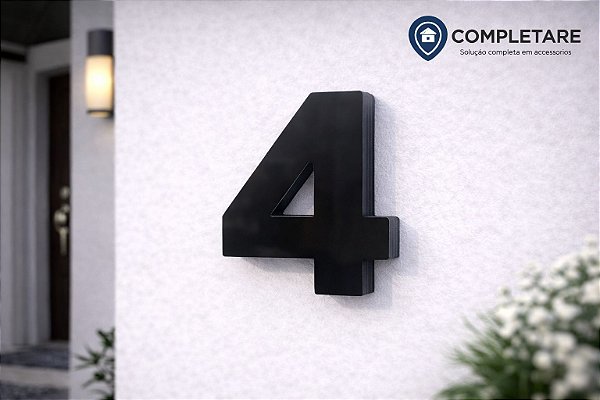 Número Predial 125mm 3D Alto Relevo - PRETO - 4 - Moderno