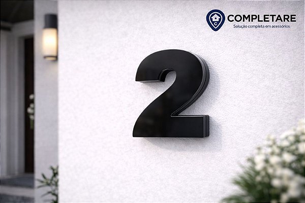 Número Predial 125mm 3D Alto Relevo - PRETO - 2 - Moderno