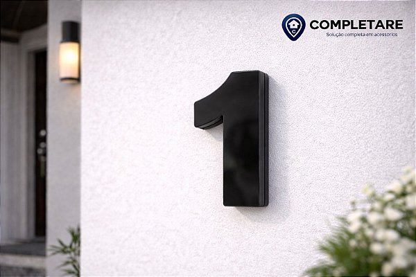 Número Predial 125mm 3D Alto Relevo - PRETO - 1 - Moderno