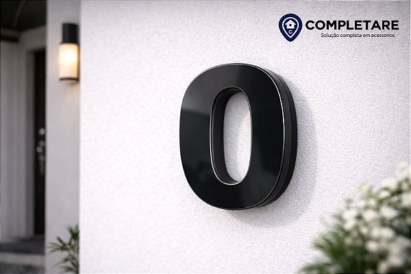 Número Predial 125mm 3D Alto Relevo - PRETO - 0 - Moderno