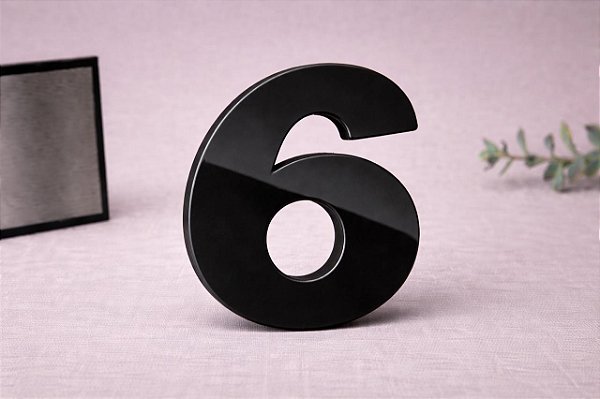 Número Predial 125mm em ACM PRETO - 6 - Brilho e Funcionalidade