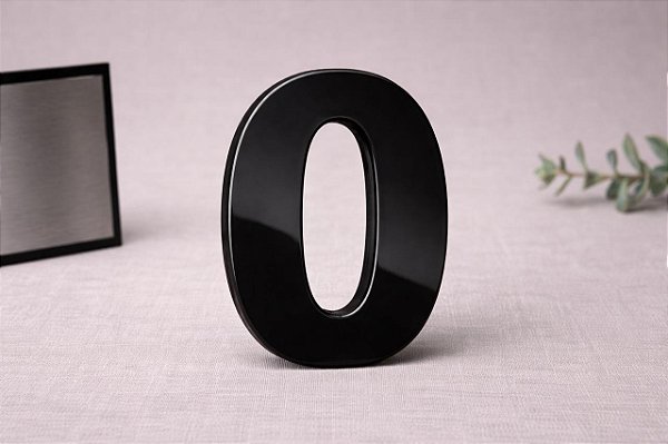 Número Predial 125mm em ACM PRETO - 0 - Brilho e Funcionalidade