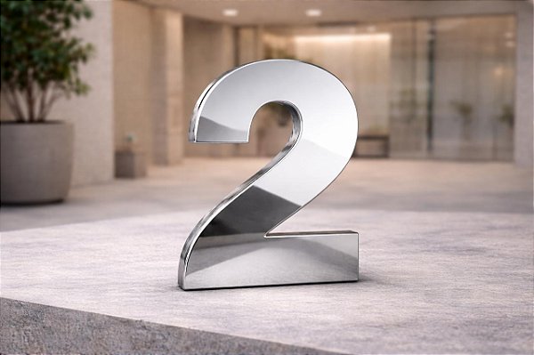 Número Predial 125mm em ACM ESPELHADO - 2 - Destaque Elegante