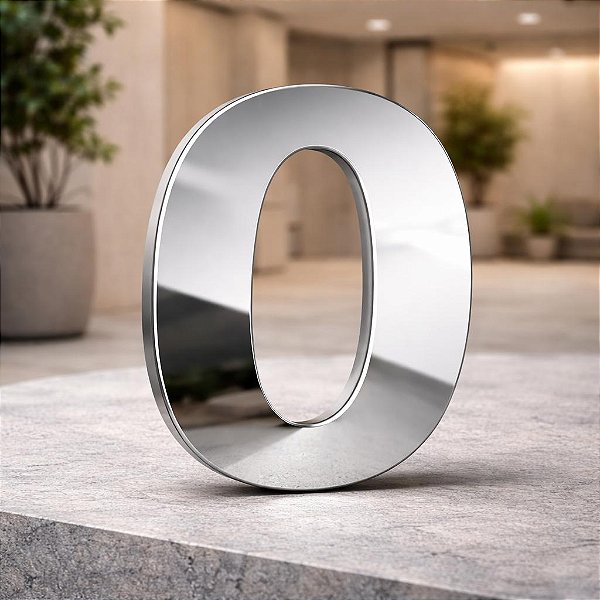 Número Predial 125mm em ACM ESPELHADO - 0 - Destaque Elegante